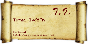Turai Iván névjegykártya