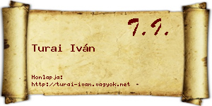 Turai Iván névjegykártya